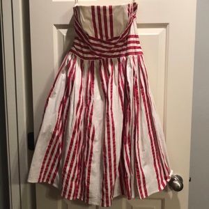 Red and white striped dress